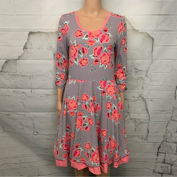 MATILDA JANE Marzipan rose dress size M gray pink preppy stretch summer … - Picture 3 of 10
